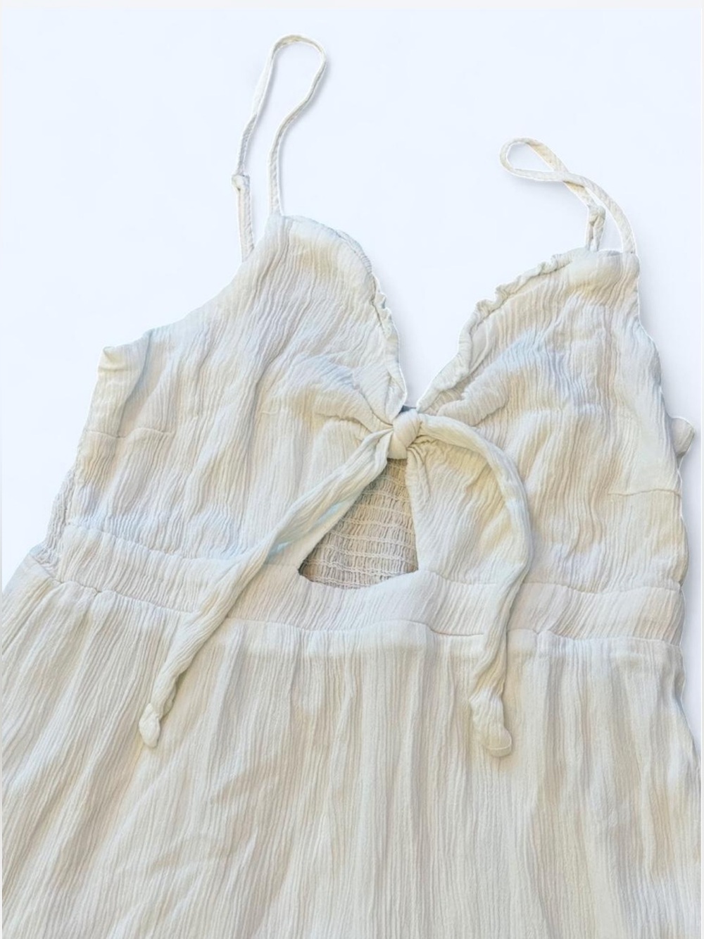 Justify White Tie-Front Smocked Maxi Dress - Picture 2 of 7